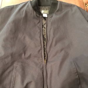 Black men’s quilted work coat.